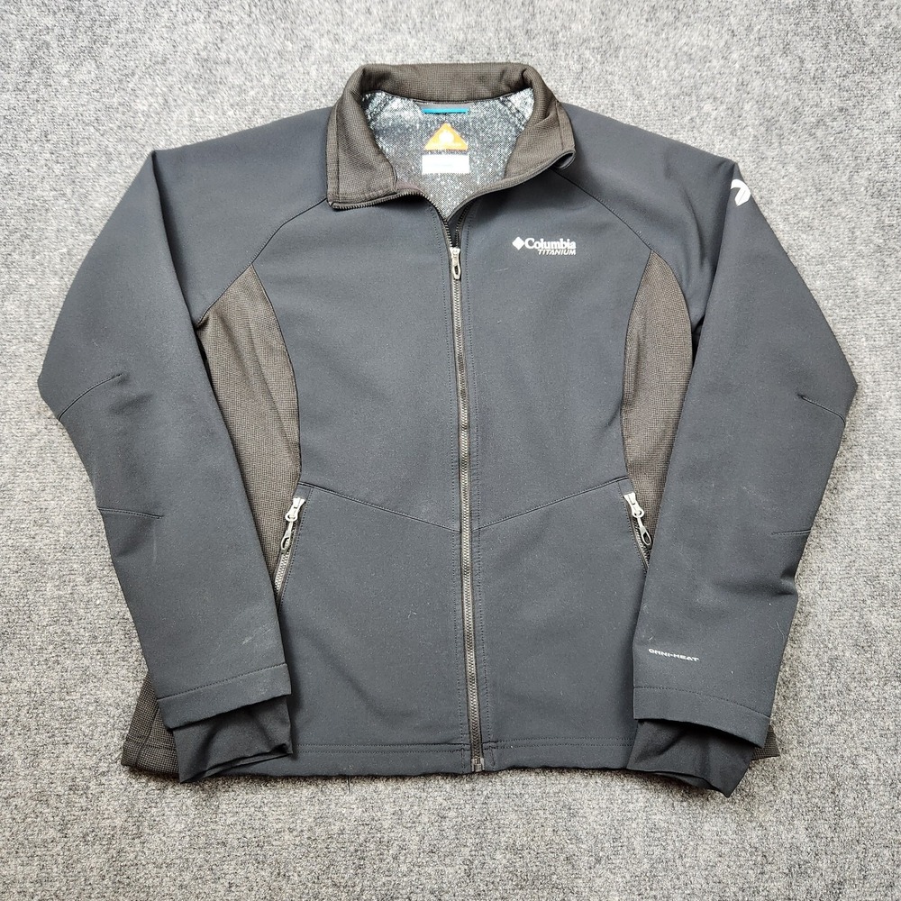 Columbia Titanium Jacket Womens Large Black Fleece Omni-Heat‎ Outdoor Hiking Ski